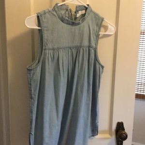 Treasure and bond ruffle chambray top